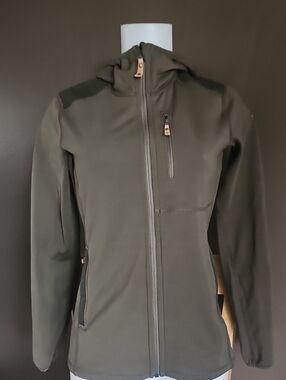 Women's Olive Green Zip-Up Hooded Jacket